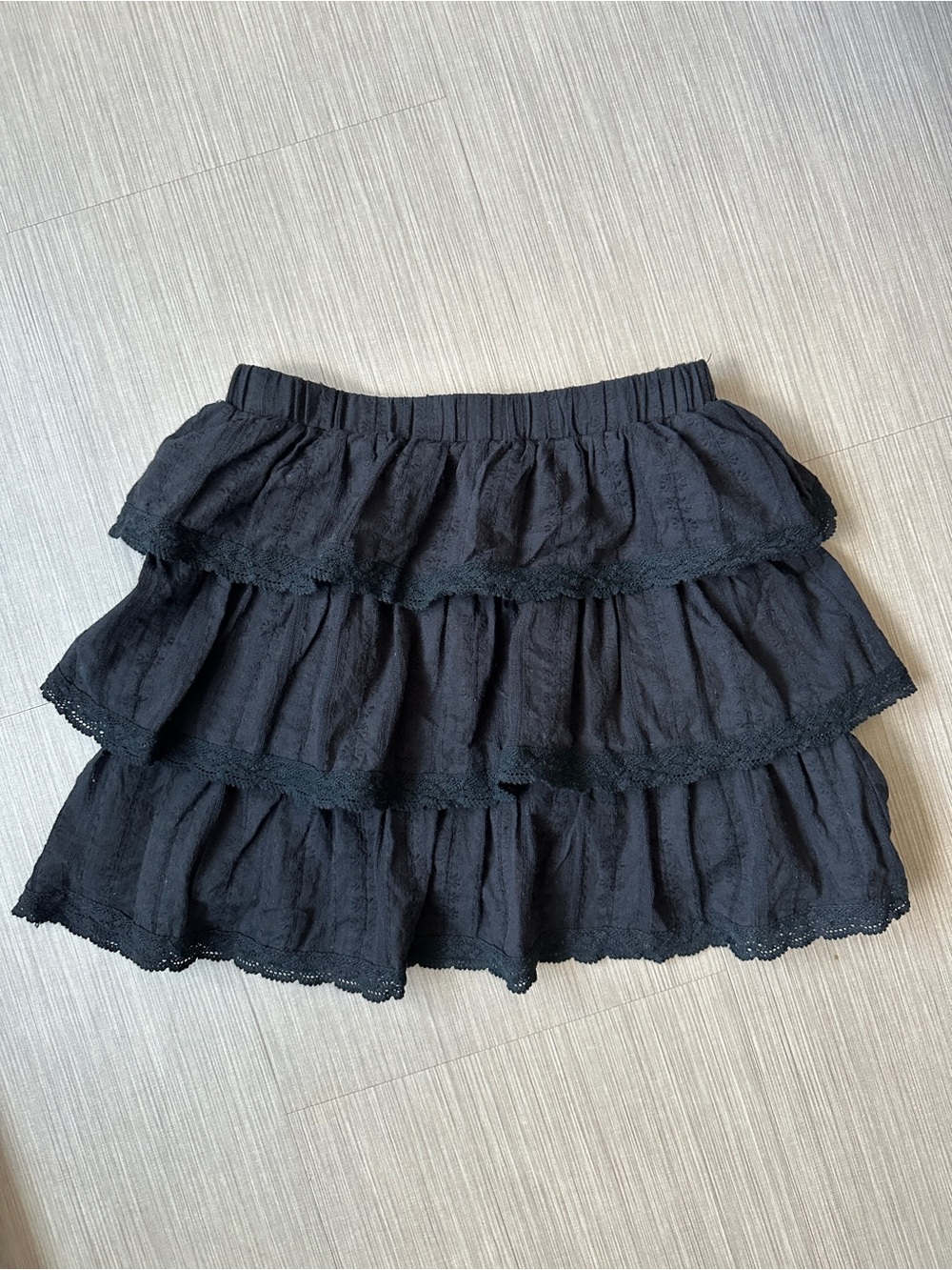 Princess Polly Black Tiered Ruffle Mini Skirt